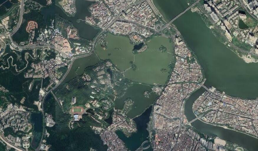 卫星地图惠州市,惠州市半城山色半城湖