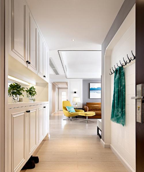 入户过道窄又长怎么设计玄关鞋柜,南北通透户型进门无玄关鞋柜设计