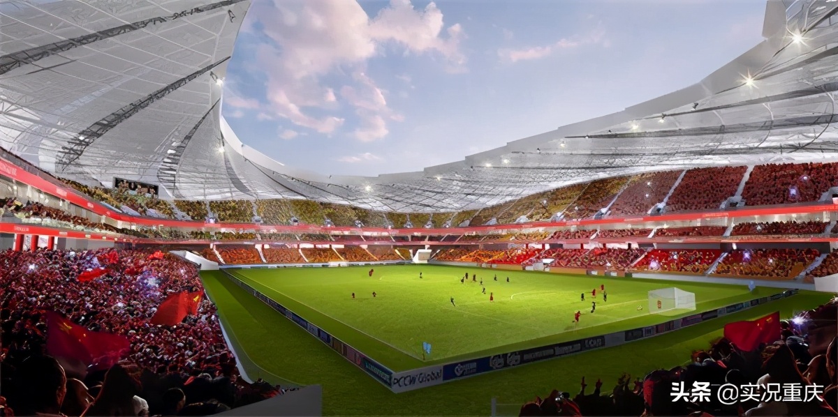 重庆龙兴足球场内部效果图,龙兴亚洲杯足球场