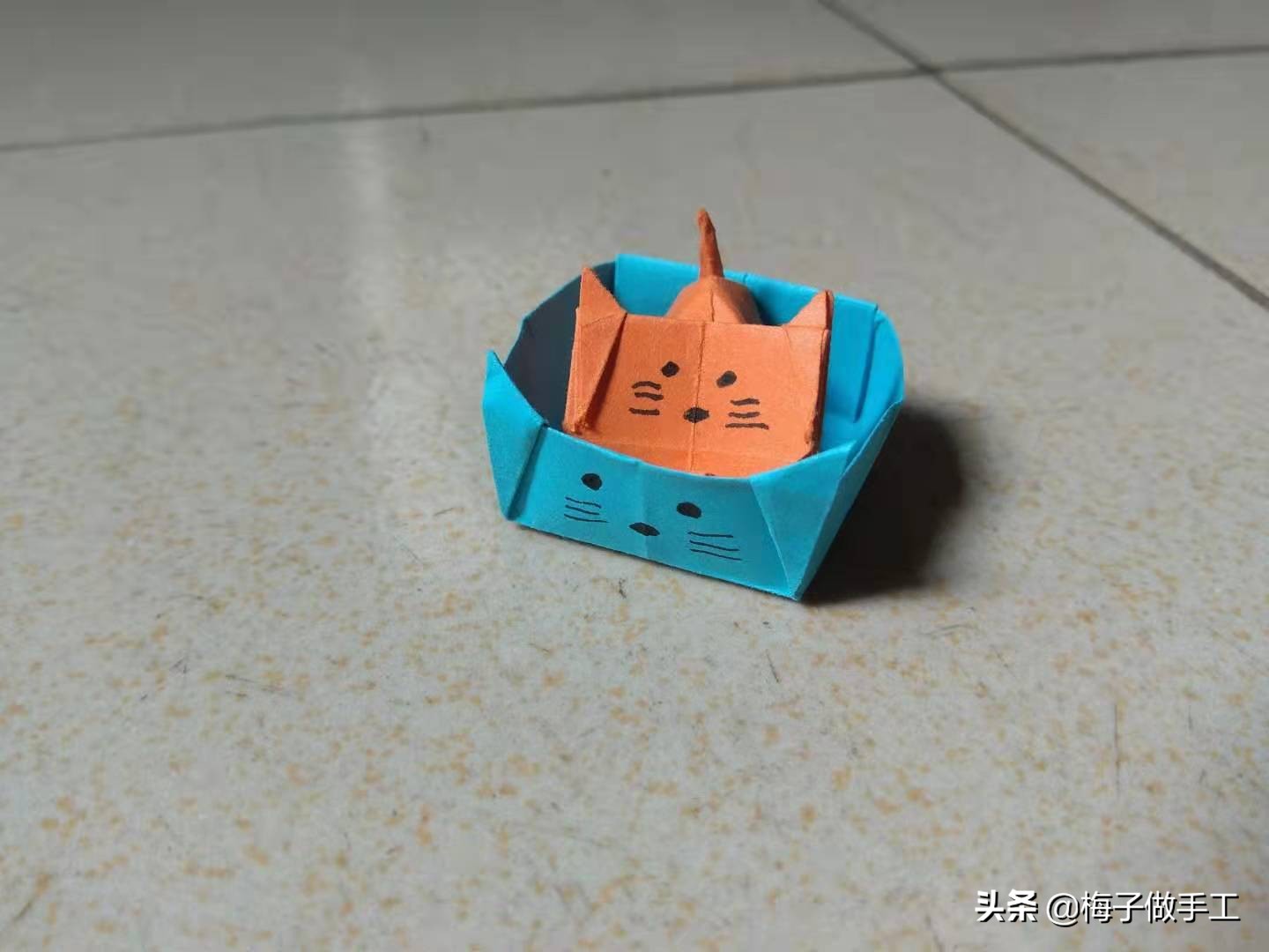 猫咪收纳盒折纸简单,猫咪收纳盒怎么做