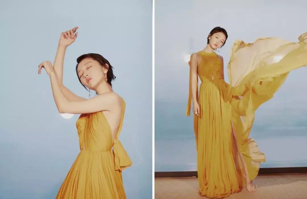 爱情睡醒了唐嫣荷叶边裙子,唐嫣同款荷叶边条纹连衣裙