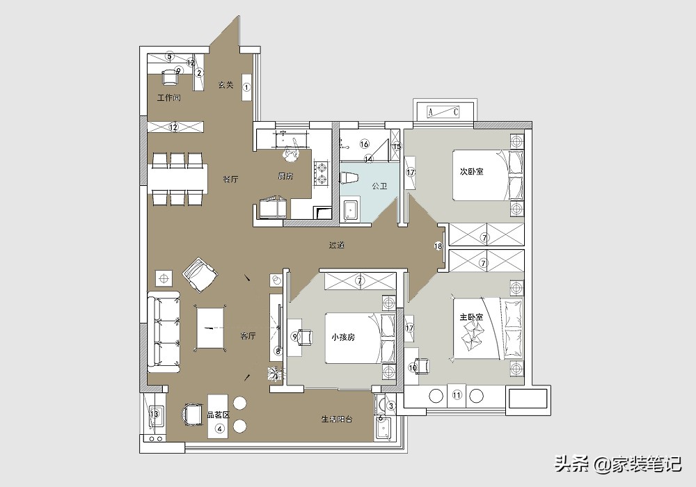 看了样板间就想买,轻奢风样板房小户型