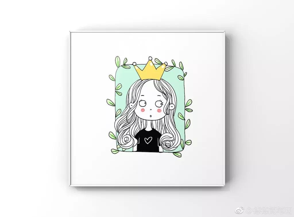 简单清新花卉的简笔画图片大全,唐老鸭简笔画可爱清新小女孩