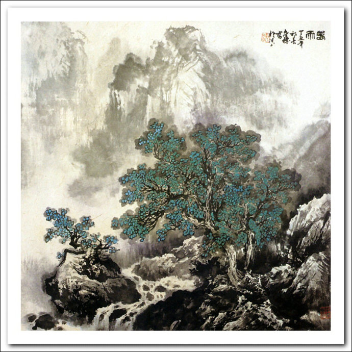 溪山山水画,溪山风骨山水图