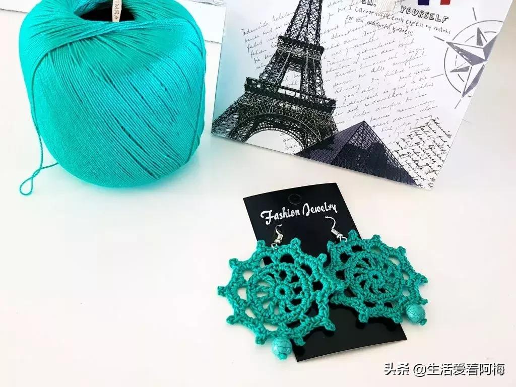 钩针编织时尚首饰项链视频教程,柠檬耳环钩针图解