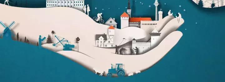 剪纸风格插画,剪纸效果字体