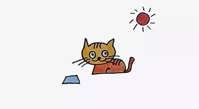 萌萌哒小猫咪简笔画,超萌小猫咪简笔画