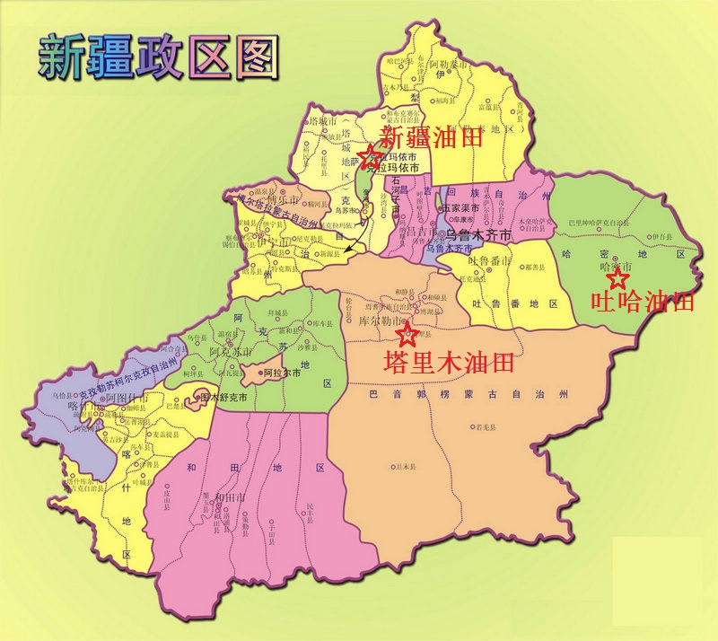 中国石油产量前十名的省份地图,中国哪个地区石油产量最大