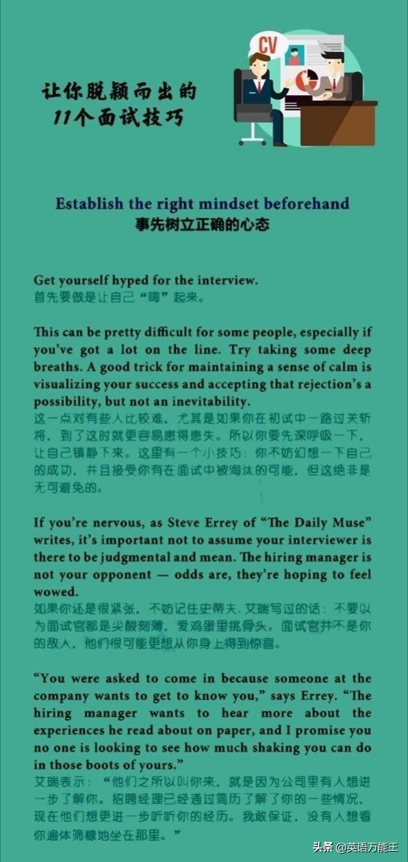 英语面试技巧,能帮你面试成功的十大技巧