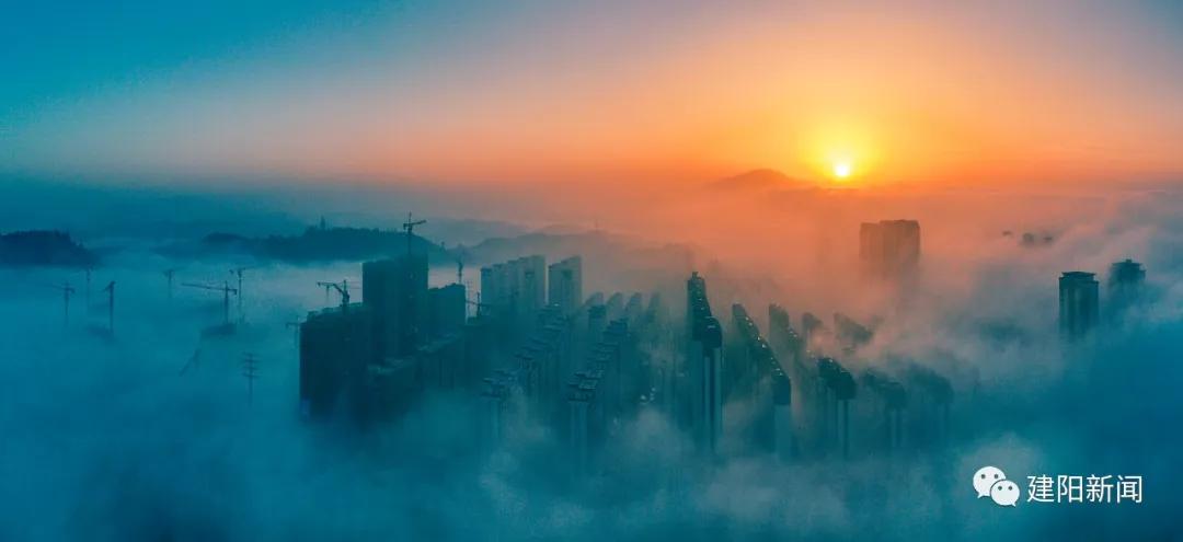 城市一景｜破晓时分的建阳，颜值依旧在线！