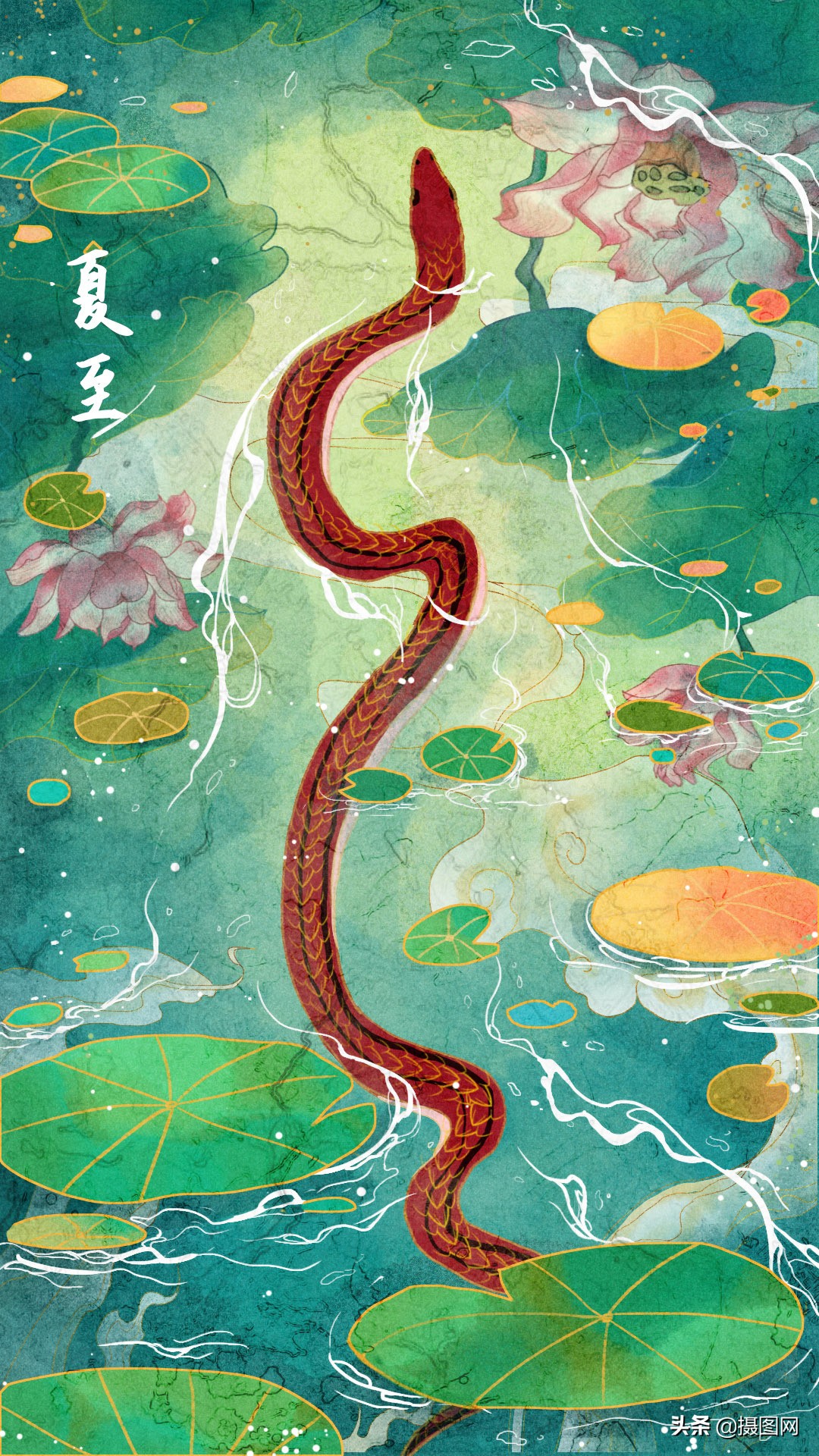 国潮插画水彩图集,水彩新国风插画壁纸