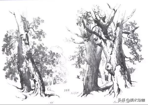 高清素描临摹风景图入门,素描画画教程7-12岁风景图