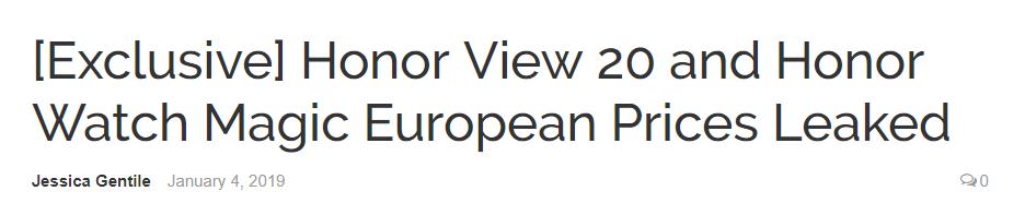 2019年荣耀v20价格,荣耀v20售价最新消息