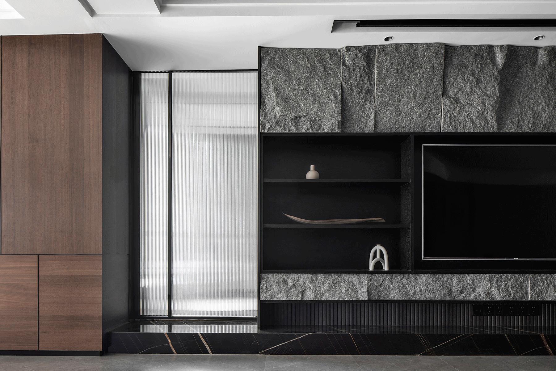 极简原木风别墅胡桃木,极简胡桃木风格全屋效果图