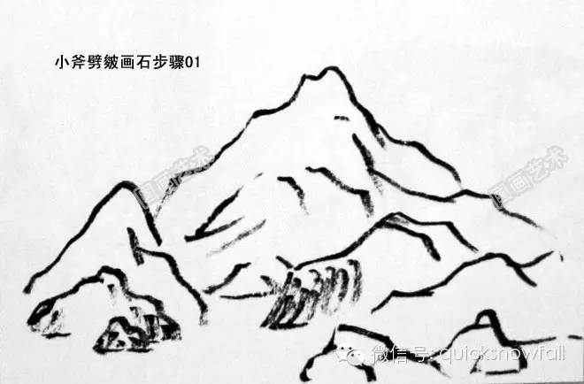北派山水画山石画法,山水画技法山石的基本画法解析