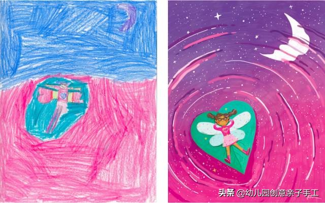 幼儿美术涂鸦1岁,10岁幼儿美术作品创意画