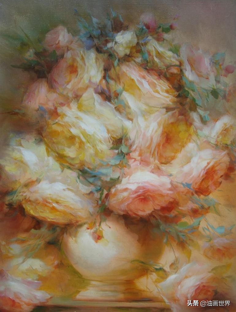 这画家绝对拥有绘画的魔力，把花束画得如此之美