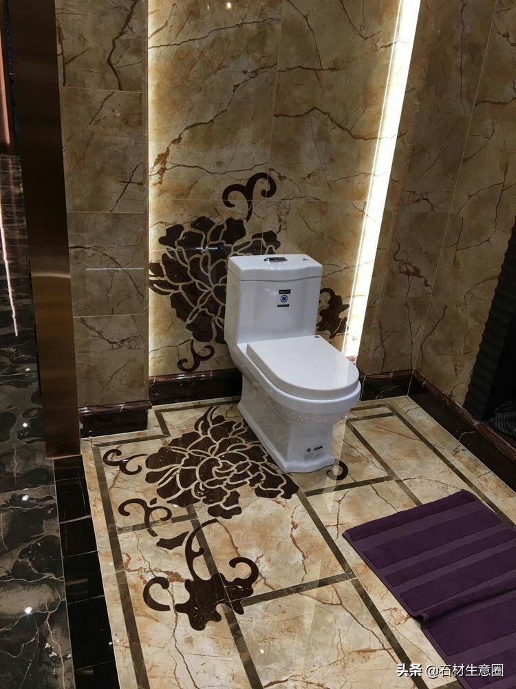 大理石地面水刀拼花效果图,100多平方水刀拼花图片