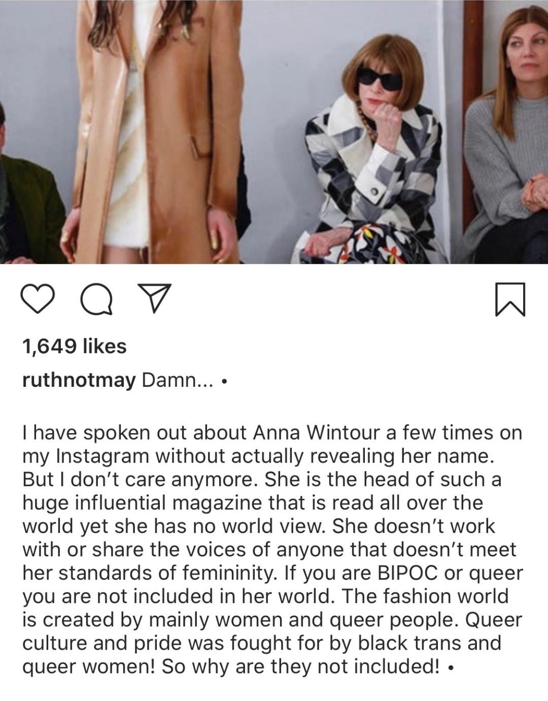 DIOR*用御**超模公然抨击VOGUE主编，呼吁她早点下台