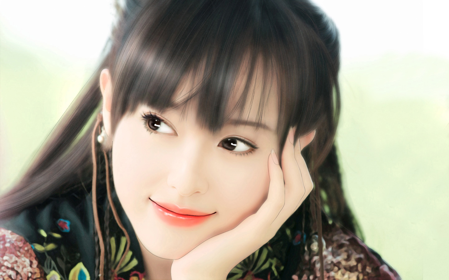 八位最惊艳的古装女子图片手绘,明星手绘壁纸古装