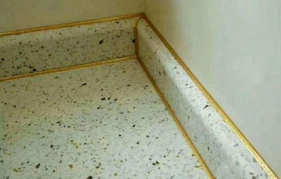 灰色地砖配土豪金美缝,土豪金美缝图