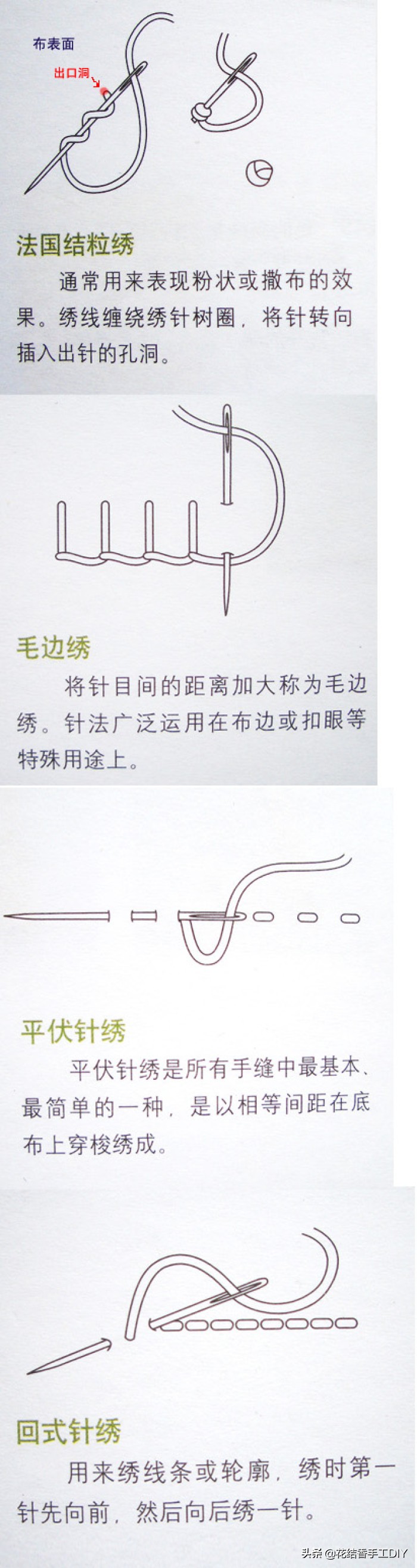 刺绣初学图案小清新花草,各种针法刺绣教程