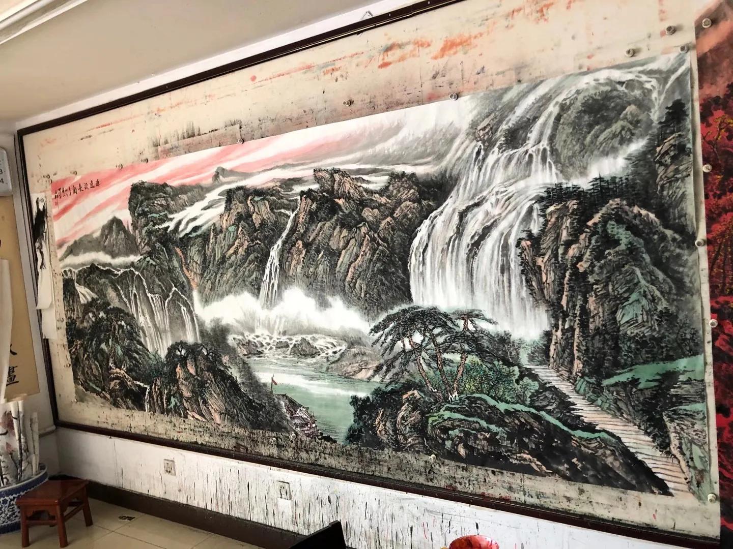 著名画家爱新觉罗·溥山《源远流长图》