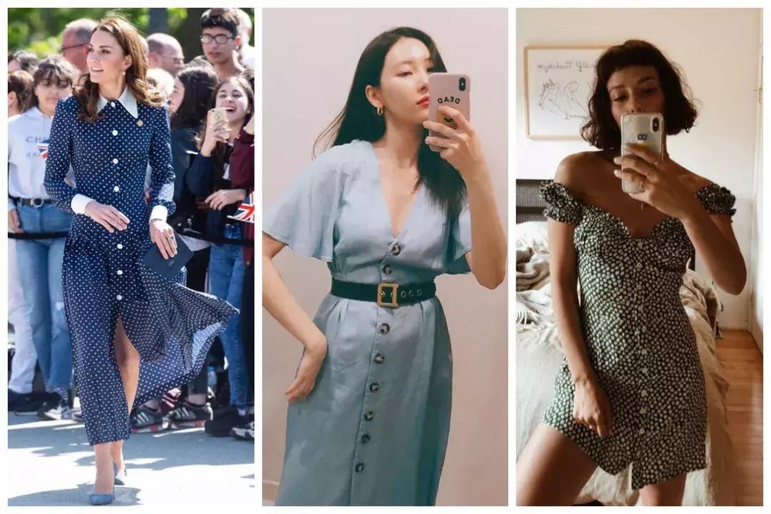 收腰显瘦纽扣,新款高腰多纽扣修身显瘦