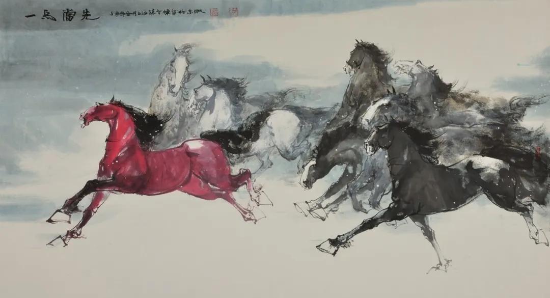 八骏雄风字画,名家精品国画八骏图