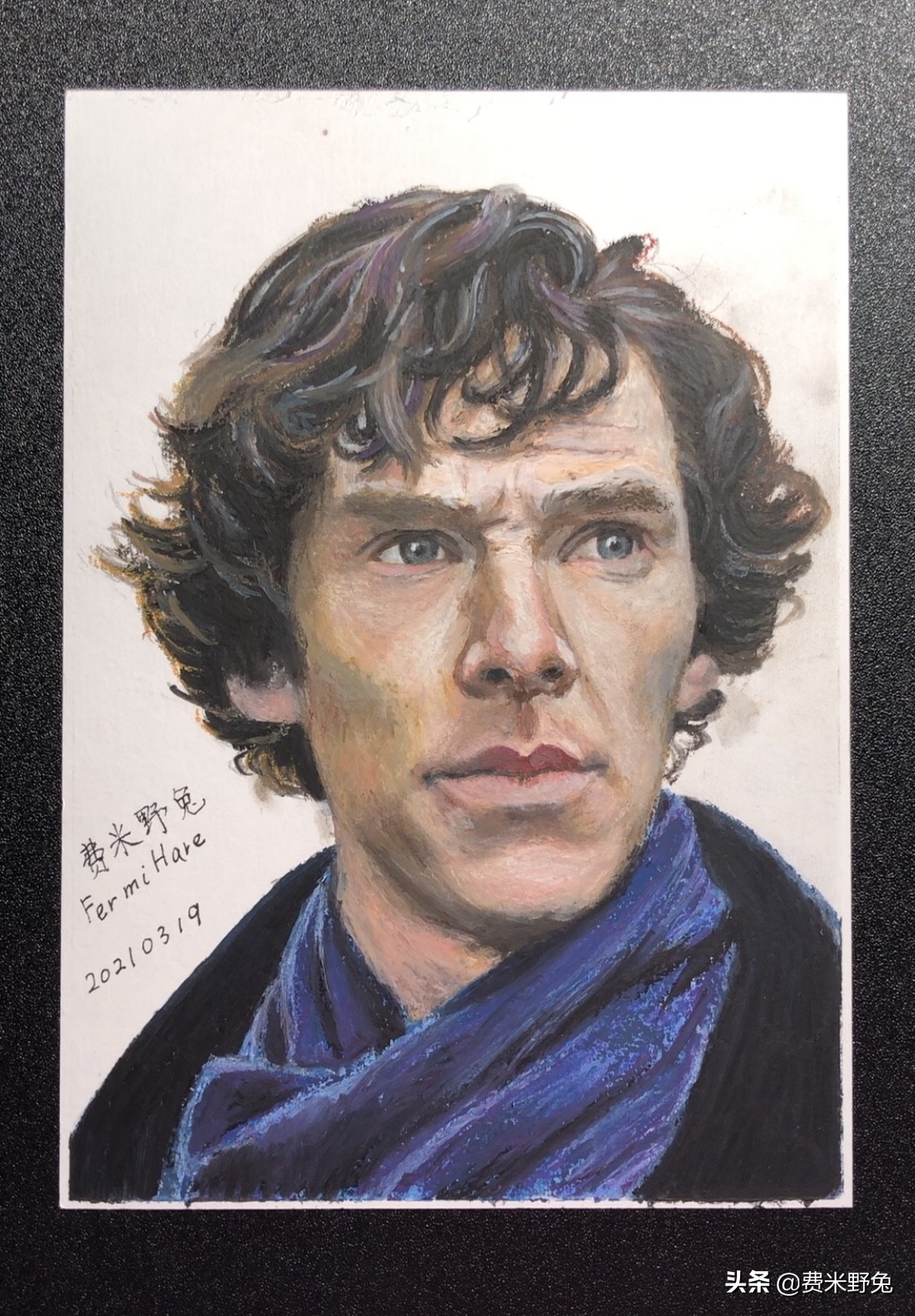 神探夏洛克图片手绘,油画棒星汉灿烂教程