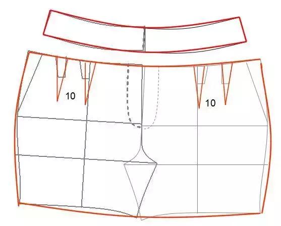 锥形裤子裁剪图纸,松紧腰裤子裁剪制版