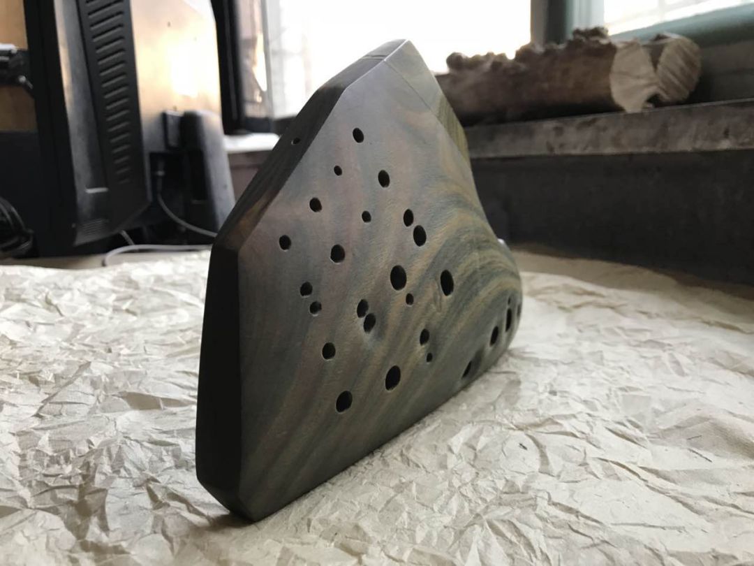 绿檀双圈竹节,绿檀陶笛