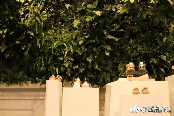 现代简约展厅绿植造型墙,仿真植物背景墙形象墙效果图