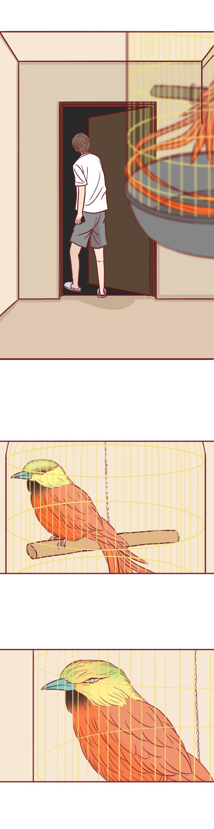 动物竟然把人当宠物一样囚禁和喂养,一部黑暗讽刺漫画