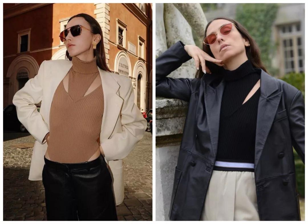 刘雯拉链毛衣哪个牌子好看,刘雯穿的熊图案毛衣