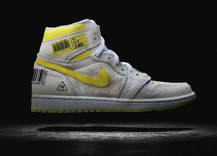 球鞋aj1,aj1条形码头等舱白黄