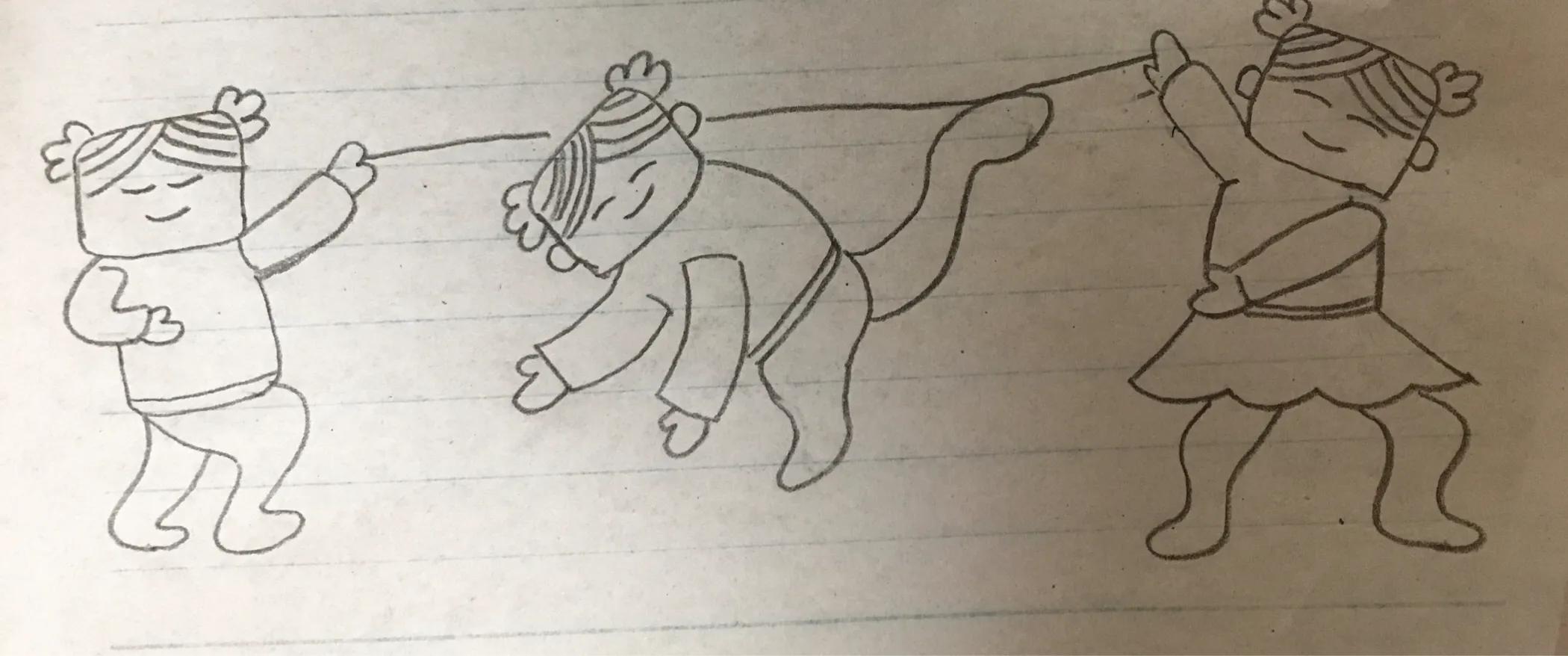 热爱运动的儿童画,女孩运动简笔画