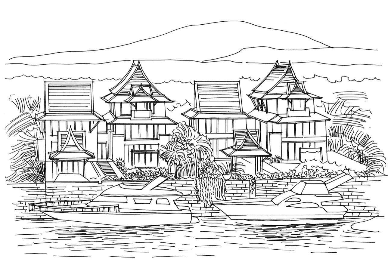 中国古代建筑手绘线稿步骤图,尺规手绘建筑平面图的绘制步骤