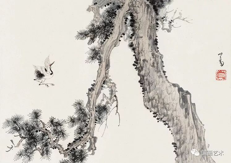 松鹤延年比较有名的图画,写意松鹤图看一下