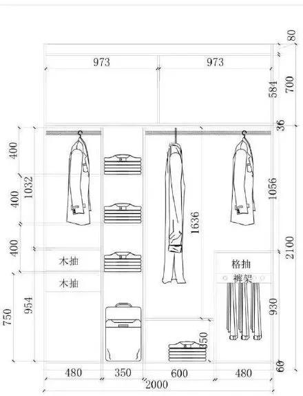 移门衣柜内部结构尺寸,定制衣柜尺寸及内部设计尺寸不符