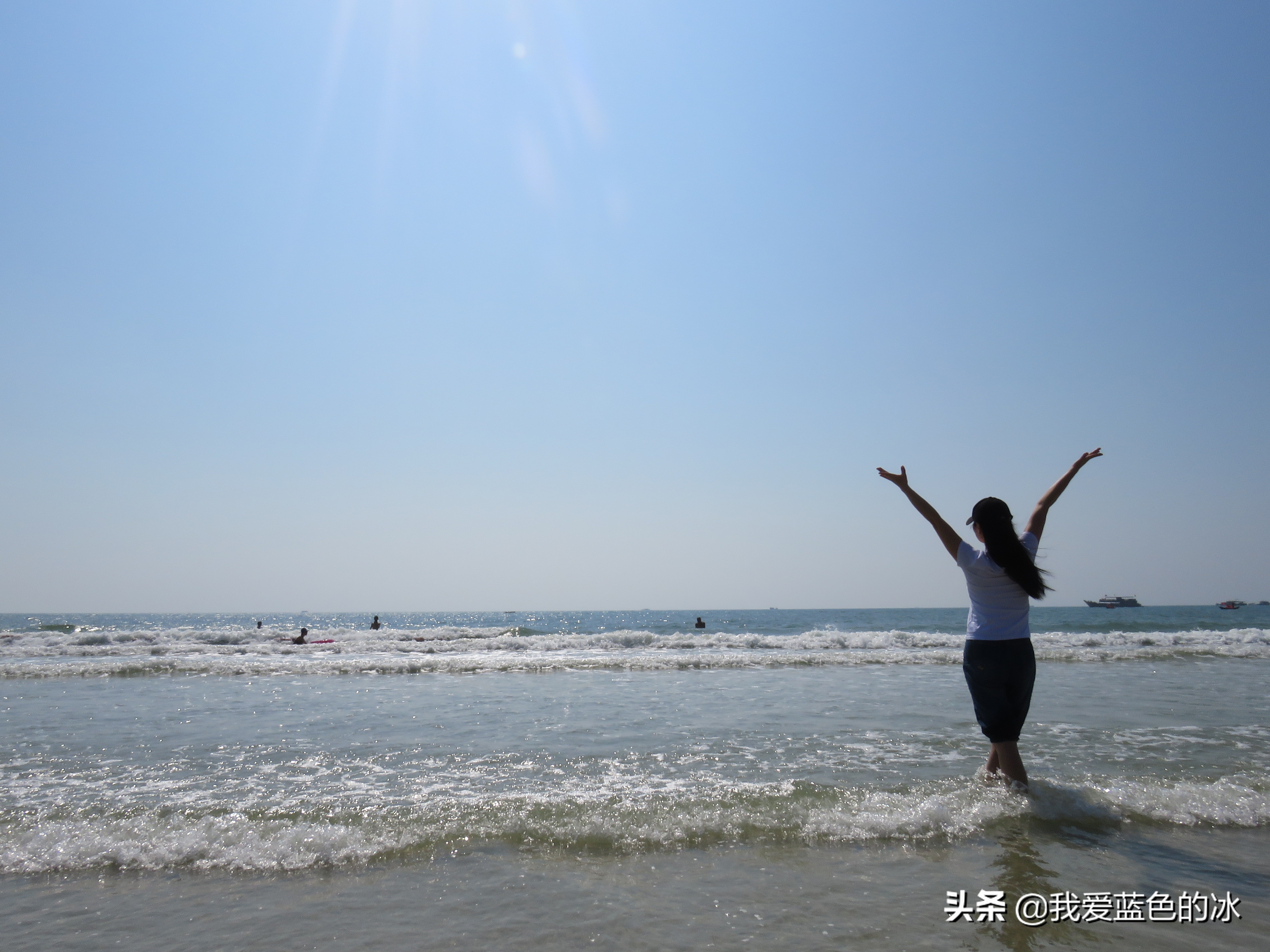 北海暖如春银滩游,北海银滩体验踏浪的感觉