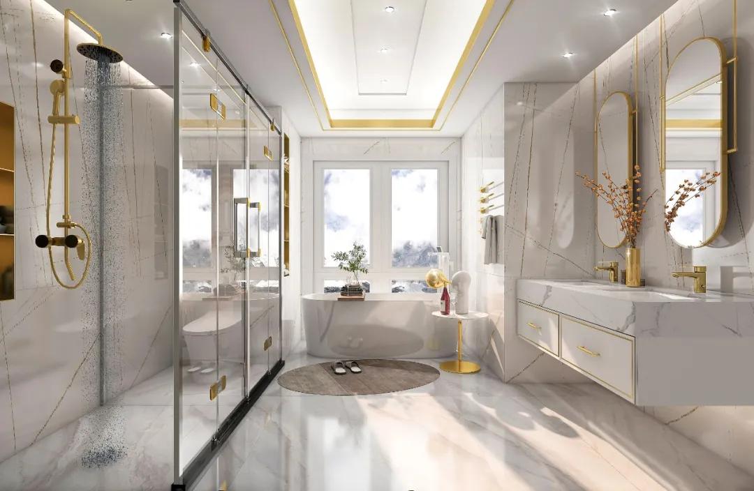 卫浴轻奢风格,意式轻奢的卫浴