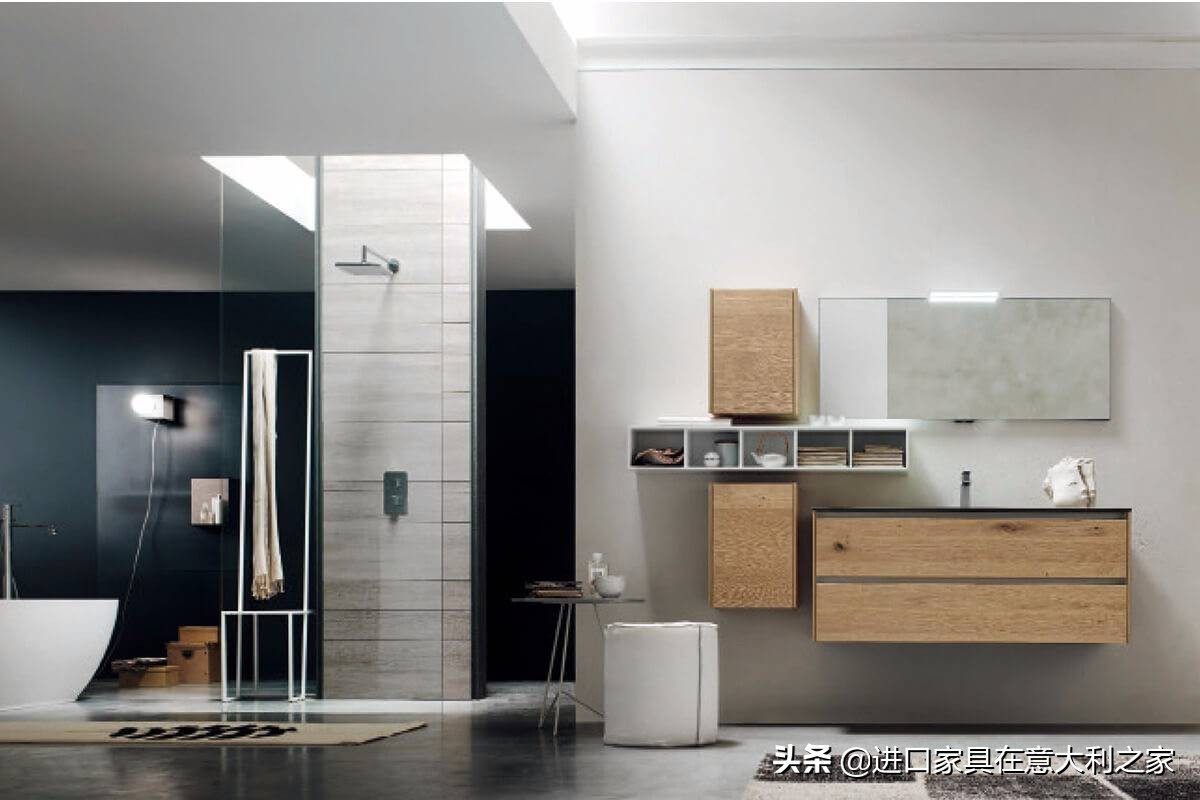 轻奢风浴室柜陶瓷高级感,原木风陶瓷一体浴室柜