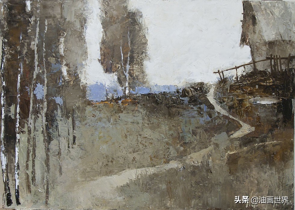 波澜壮阔雄壮唯美的风景油画,笔触风景画