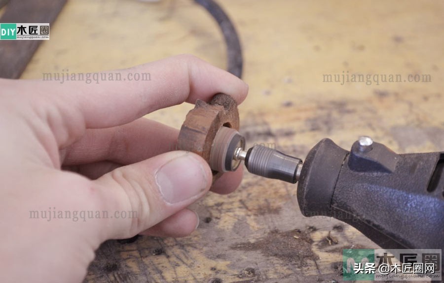 自制檀木戒指,木头雕刻戒指手工工具