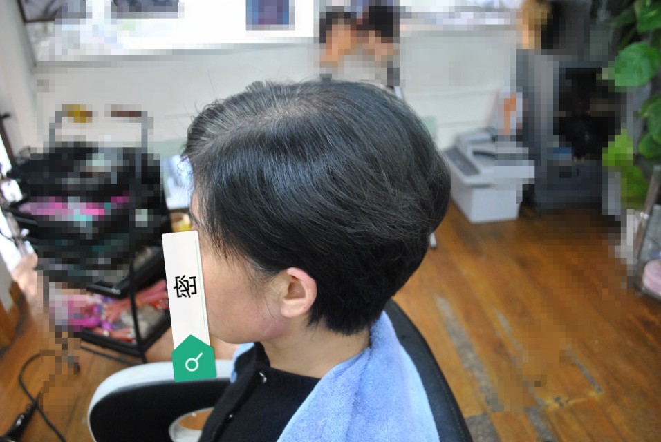 遮盖白发头顶的假发,假发遮盖白发发型