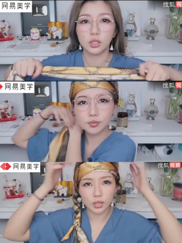 大蝴蝶结搭配大肠发圈,小清新蝴蝶结大肠发圈