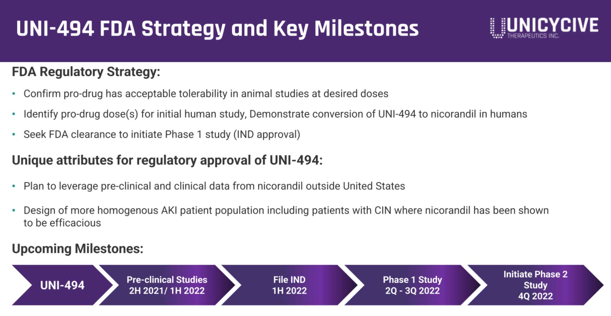 Unicycive冲刺纳斯达克：拟募资2766万美元路演PPT曝光