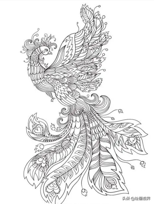 凤鸟纹怎么画最简单,凤纹手绘图片大全