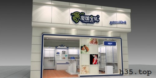 最新童装店双门头装修效果图,童装店怎么装修才有顾客